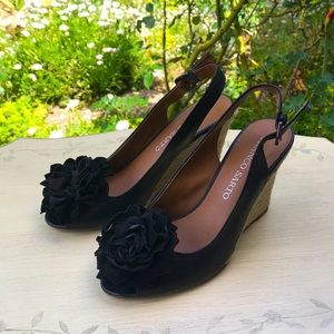 High heel wedge shoes